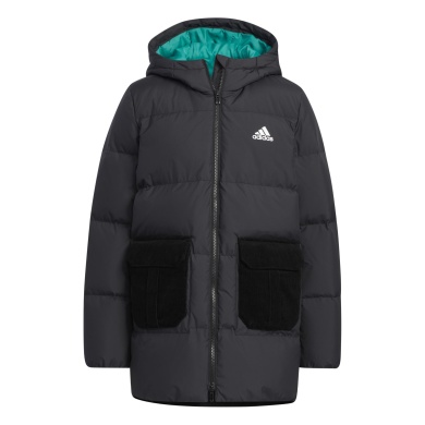 adidas Winter Down Jacket Badge of Sport Long Length black Kids